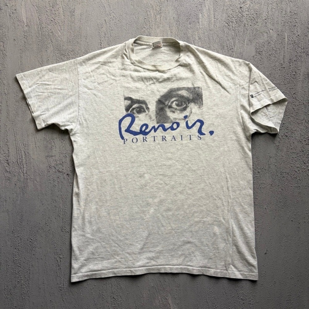 Vintage Renoir Portraits Shirt XL Grey 1990s National Gallery of Canada